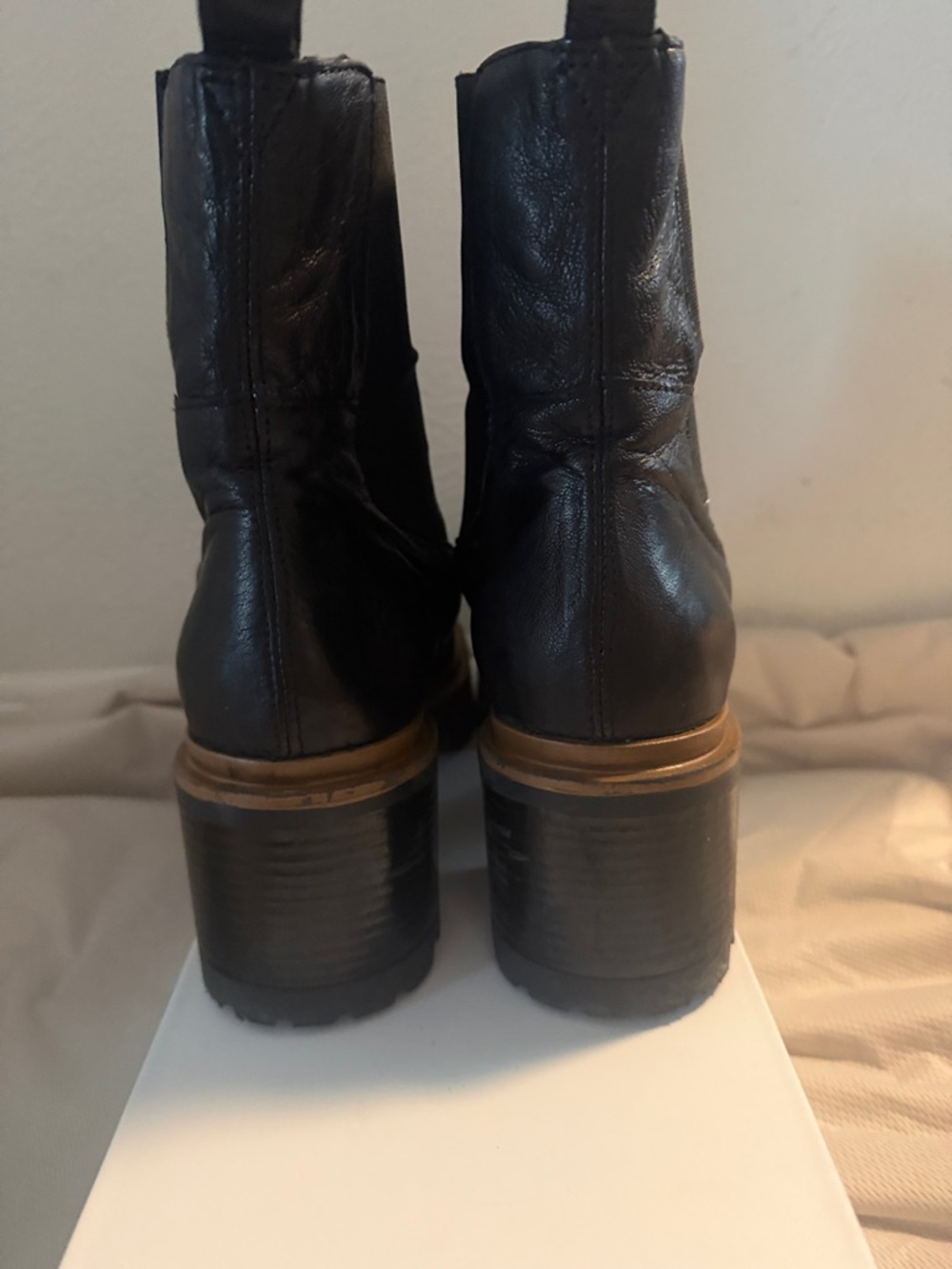 Mis Mooz Evanna Platform Booties with Brown Lug Sole - Women - Picture 4 of 6
